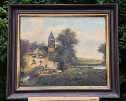 School of the XIXth century. Landscape of...