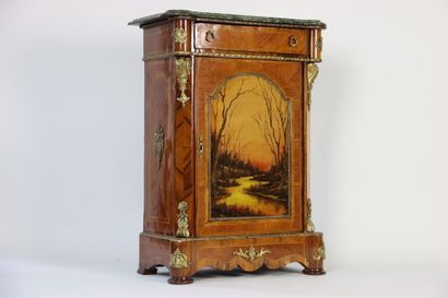 Meuble d'appui ou confiturier en bois peint...