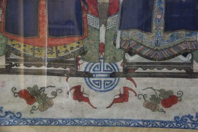 CHINA, Painting on silk. Ancestor painting...