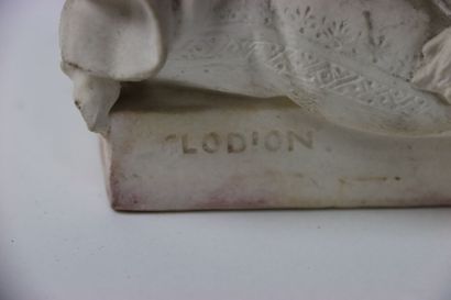 MOUGIN, Enfant assis sur un coussin à fleurs...