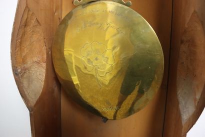 Horloge comtoise, coffre violoné en bois...