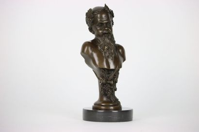 Bronze bust of the God BACCHUS (or Dyonisos),...