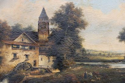 School of the XIXth century. Landscape of...