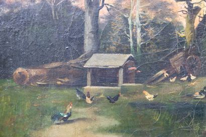School of the XIXth century. Farm landscape....