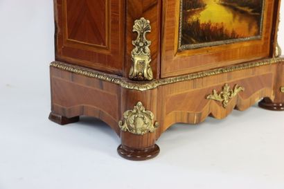 Meuble d'appui ou confiturier en bois peint...