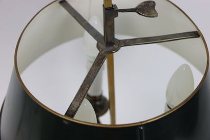 Lampe bouillotte en métal argenté à trois...