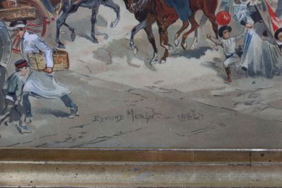 Edmond MORIN (1824-1882). Parade on the Place...