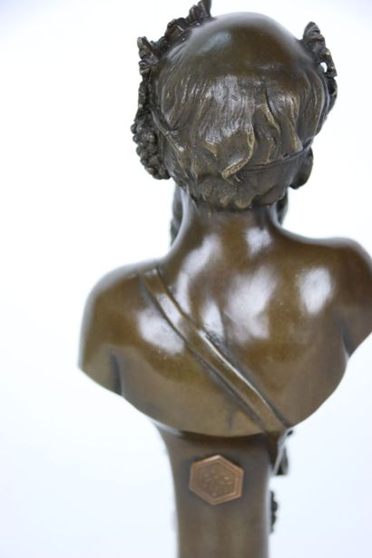 Bronze bust of the God BACCHUS (or Dyonisos),...