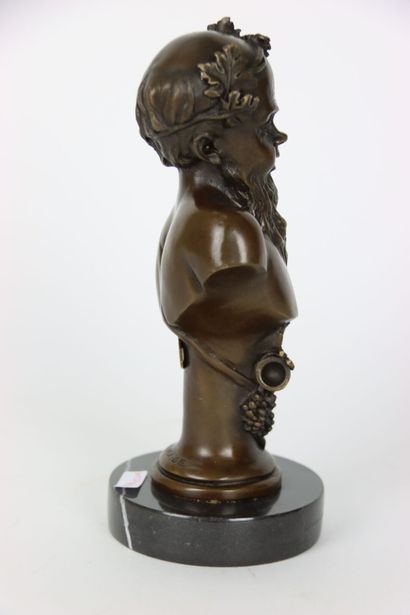 Bronze bust of the God BACCHUS (or Dyonisos),...
