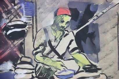 Yves BRAYER (1907-1990). Souvenir of Africa....
