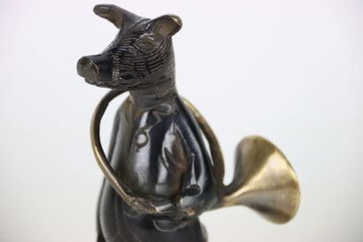 Bronze statuette representing a Boar and...