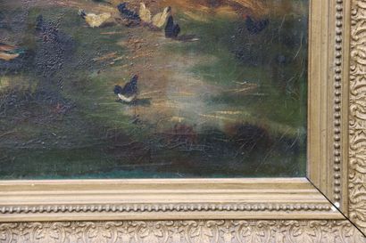 School of the XIXth century. Farm landscape....
