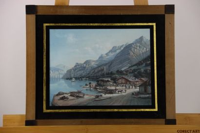 Swiss school of the 19th century. Mountain...