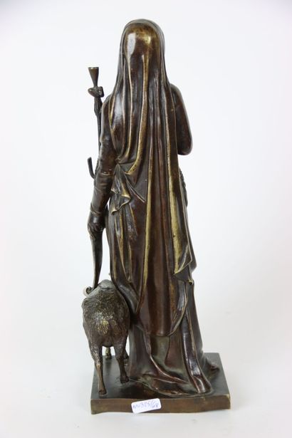 Bronze with brown patina, sculpture representing...