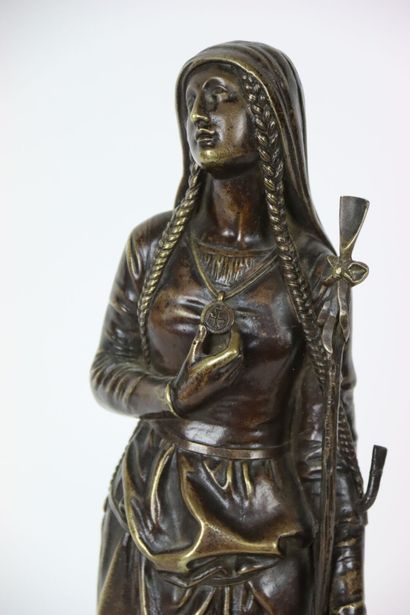 Bronze with brown patina, sculpture representing...