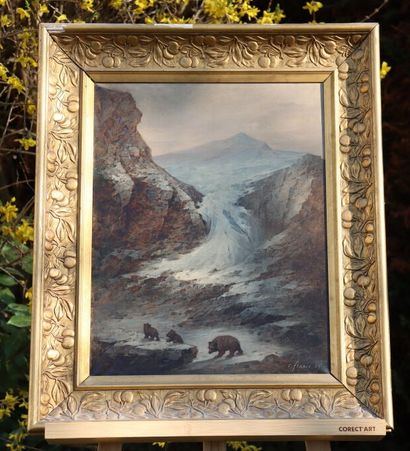 Paysage
School of the XIXth century, Landscape...