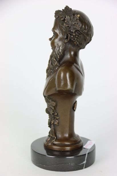 Bronze bust of the God BACCHUS (or Dyonisos),...