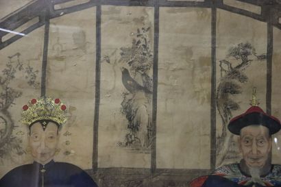 CHINA, Painting on silk. Ancestor painting...