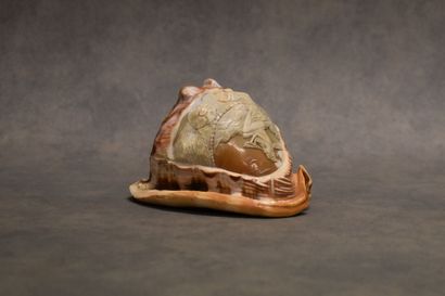 Veilleuse coquillage sculptée à décor de...