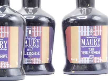 5 bouteilles de MAURY 2003 LES VIGNERONS...