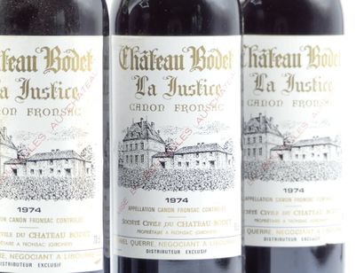 5 bouteilles de CANON FRONSAC 1974 CHÂTEAU...