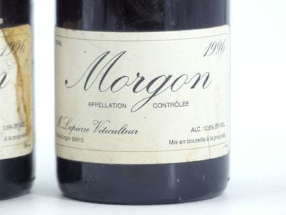 2 bouteilles de MORGON, 1996, M. LAPIERRE....