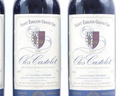 4 bouteilles de SAINT EMILION GRAND CRU 1987...