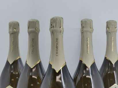 5 Bouteilles de CHAMPAGNE, FOURNAISE-DEHEEM,...