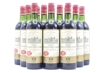 12 bouteilles de CANON FRONSAC 1982 CHÂTEAU...