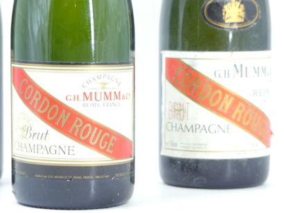 3 bouteilles de CHAMPAGNE, BRUT, MUMM, CORDON...