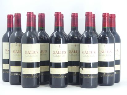 12 GALIUS 2001
12 bouteilles de ST EMILION,...