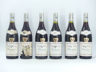 6 bouteilles de BOURGOGNE ROUGE, 2001, MICHEL...