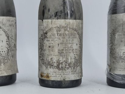 3 ARBOIS DE GRIMONT 1964
3 bouteilles d'ARBOIS,...