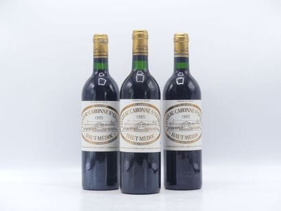 3 bouteilles de HAUT MEDOC 1985 CHÂTEAU CARONNE...