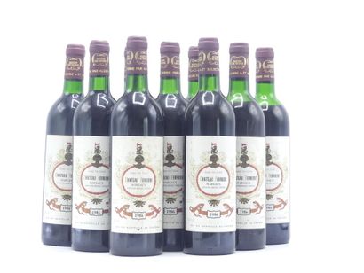 9 bouteilles de MARGAUX GCCL 1986 CHÂTEAU...