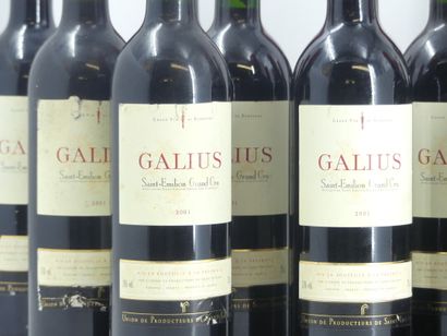 12 GALIUS 2001
12 bouteilles de ST EMILION,...
