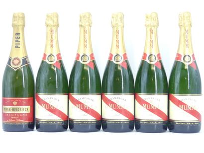 5 bouteilles de CHAMPAGNE, BRUT, MUMM. Cordon...