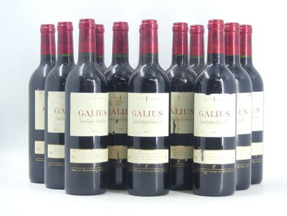 12 GALIUS 2001
12 bouteilles de ST EMILION,...