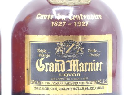 2 bouteilles de GRAND MARNIER ANNEES 70,...