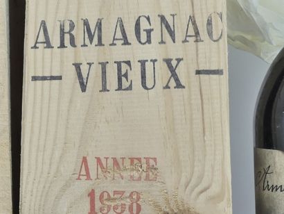 1 ARMAGNAC EXTRA VIEUX, 1938, GELAS ET FILS....