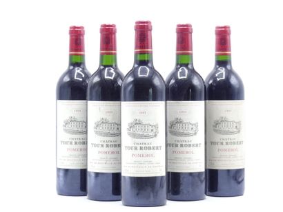 5 bouteilles de POMEROL 1995 CHÂTEAU TOUR...