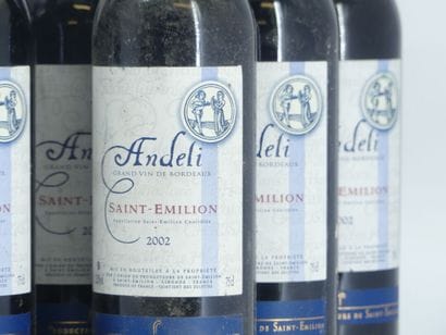 12 ANDELI 2002
12 bouteilles de ST EMILION,...
