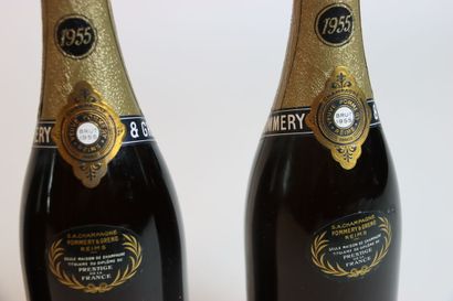 2 bouteilles de CHAMPAGNE, 1955, POMMERY....