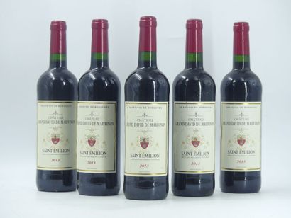 5 bouteilles de SAINT EMILION 2013 GRAND...