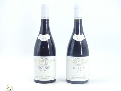 2 bottles of VOUGEOT 1ER CRU, 2012, MONGEARD...