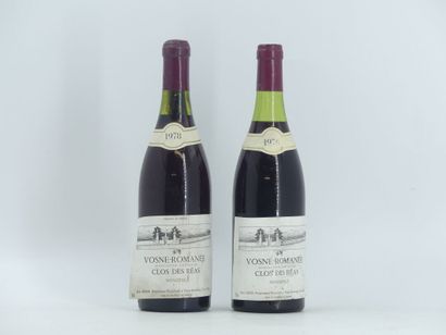 2 VOSNE ROMANEE CLOS DES REAS 1976 ET 1978...