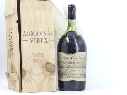 1 ARMAGNAC EXTRA VIEUX, 1938, GELAS ET FILS....