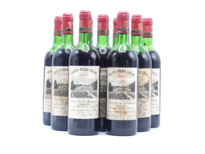 9 bouteilles de GRAVES 1979 CHÂTEAU PICQUE...