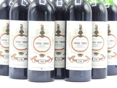 9 bouteilles de MARGAUX GCCL 1986 CHÂTEAU...