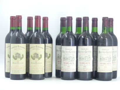 12 BORDEAUX
5 bouteilles de HAUT MEDOC, 1987,...